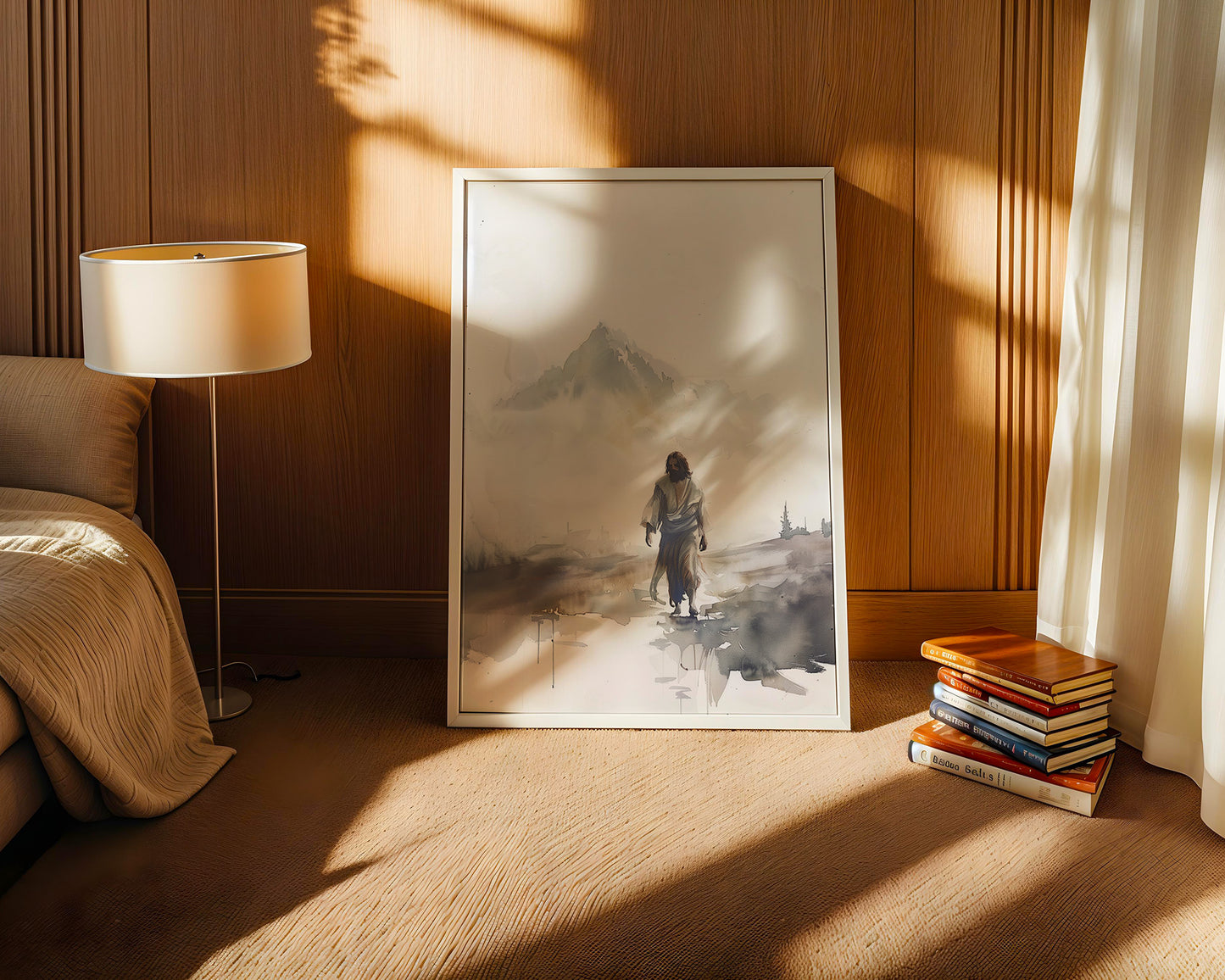 Gestalt im Nebel Aquarell