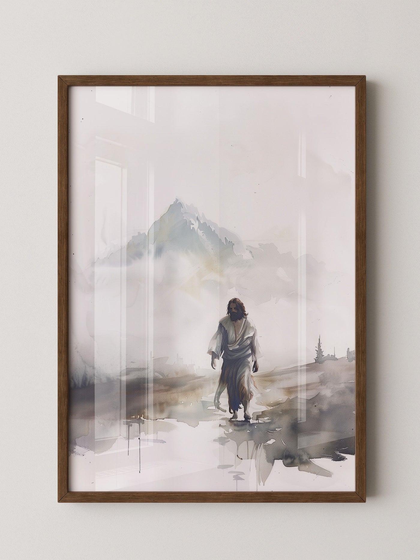 Gestalt im Nebel Aquarell