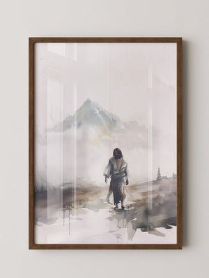 Gestalt im Nebel Aquarell