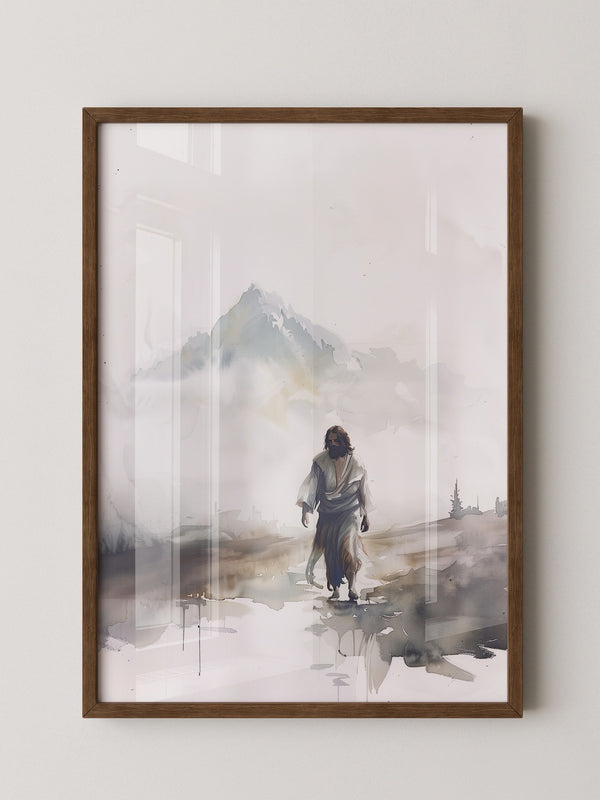 Gestalt im Nebel Aquarell