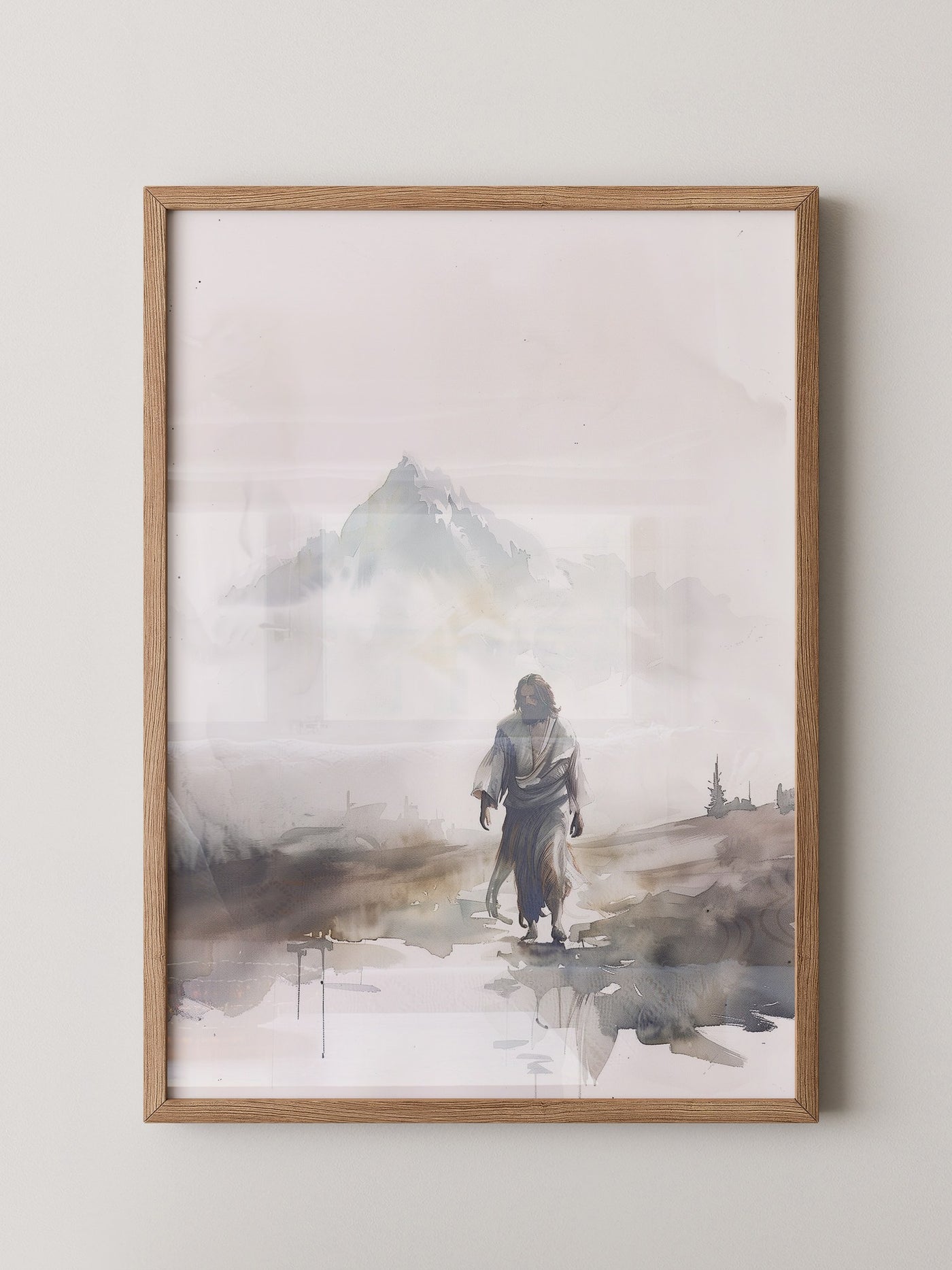 Gestalt im Nebel Aquarell