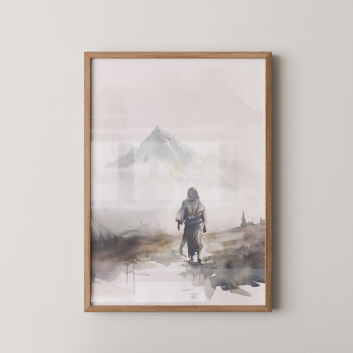 Gestalt im Nebel Aquarell