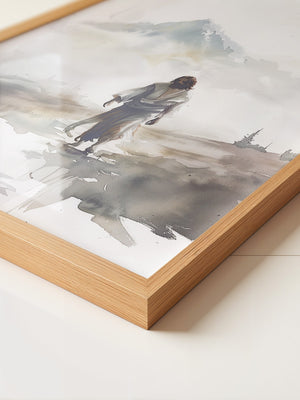 Gestalt im Nebel Aquarell