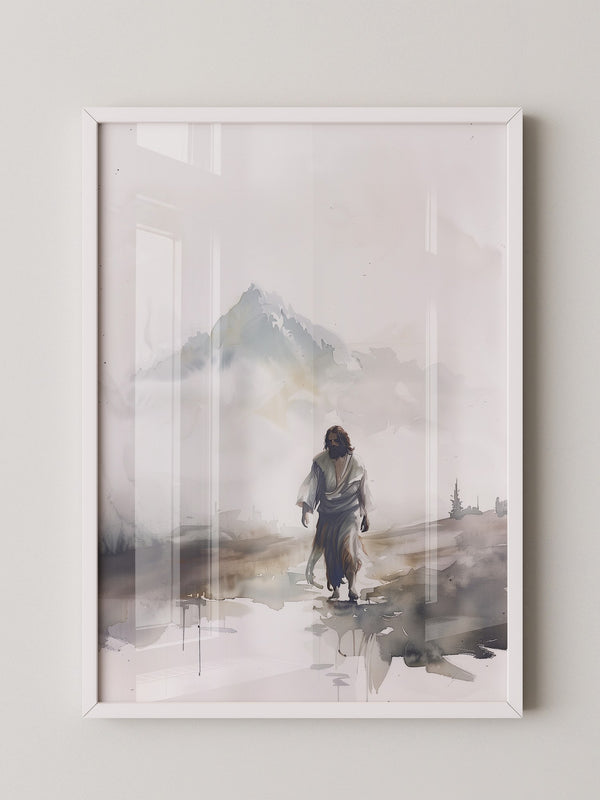 Gestalt im Nebel Aquarell