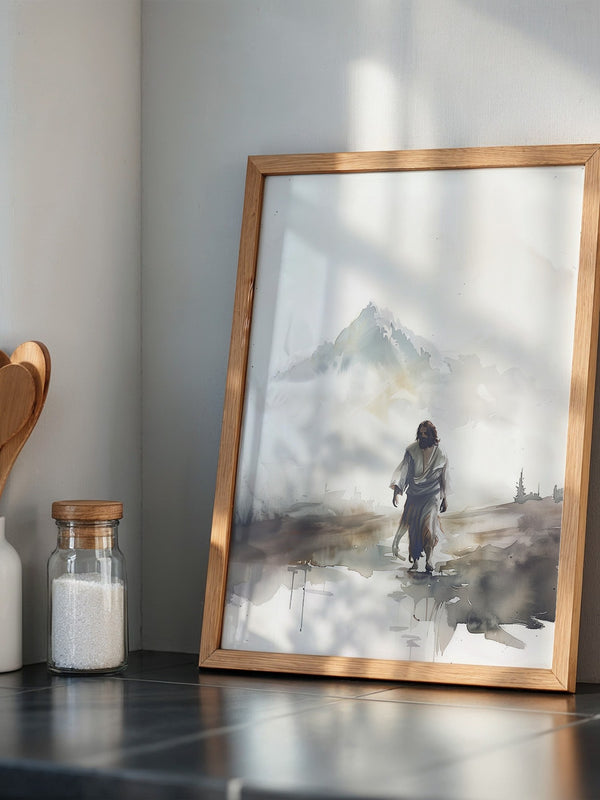 Gestalt im Nebel Aquarell