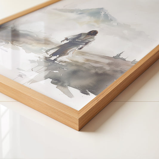 Gestalt im Nebel Aquarell