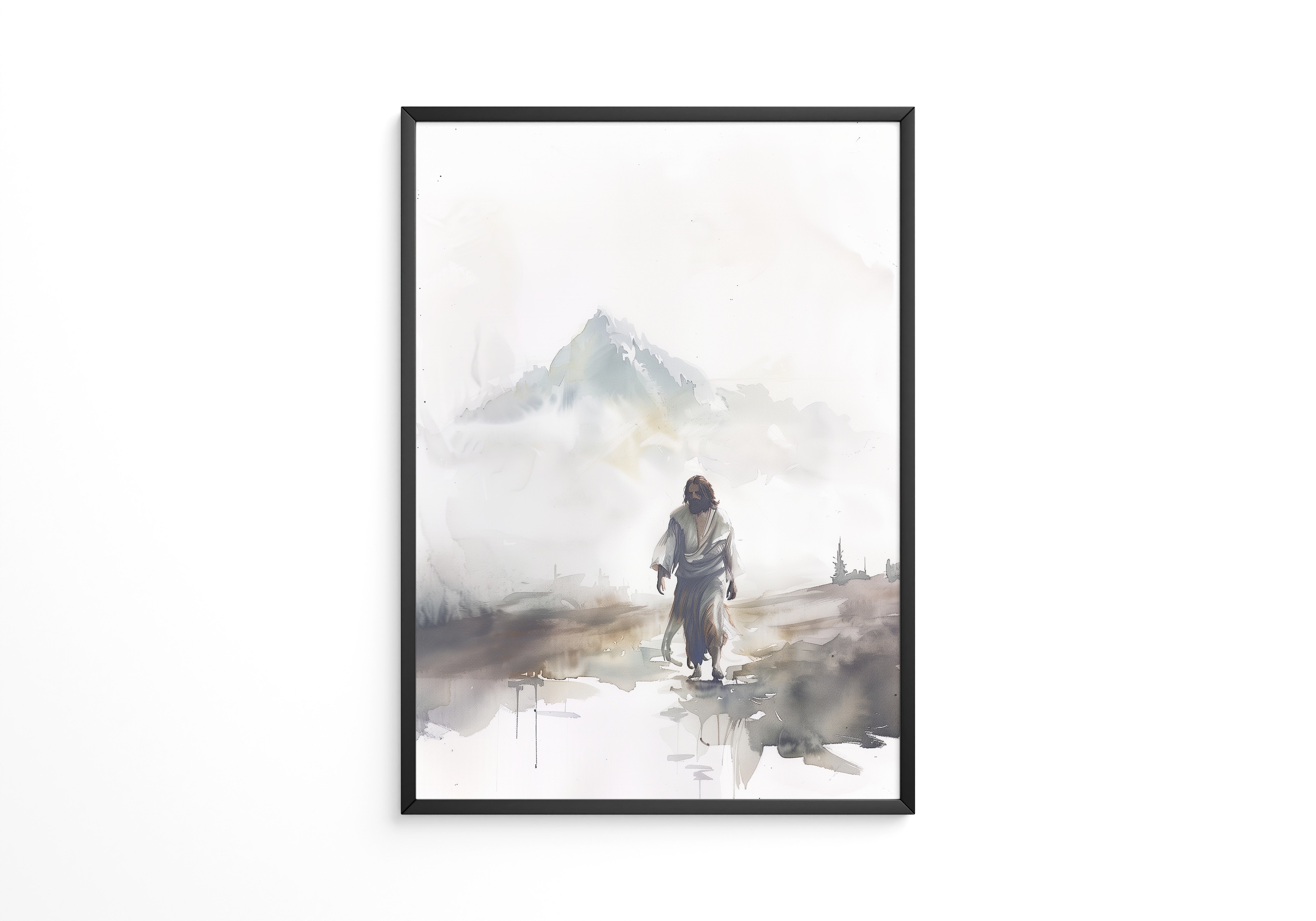 Gestalt im Nebel Aquarell