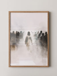 Menschengruppe Nebel Silhouette