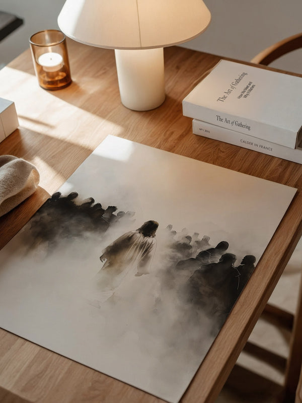Menschengruppe Nebel Silhouette