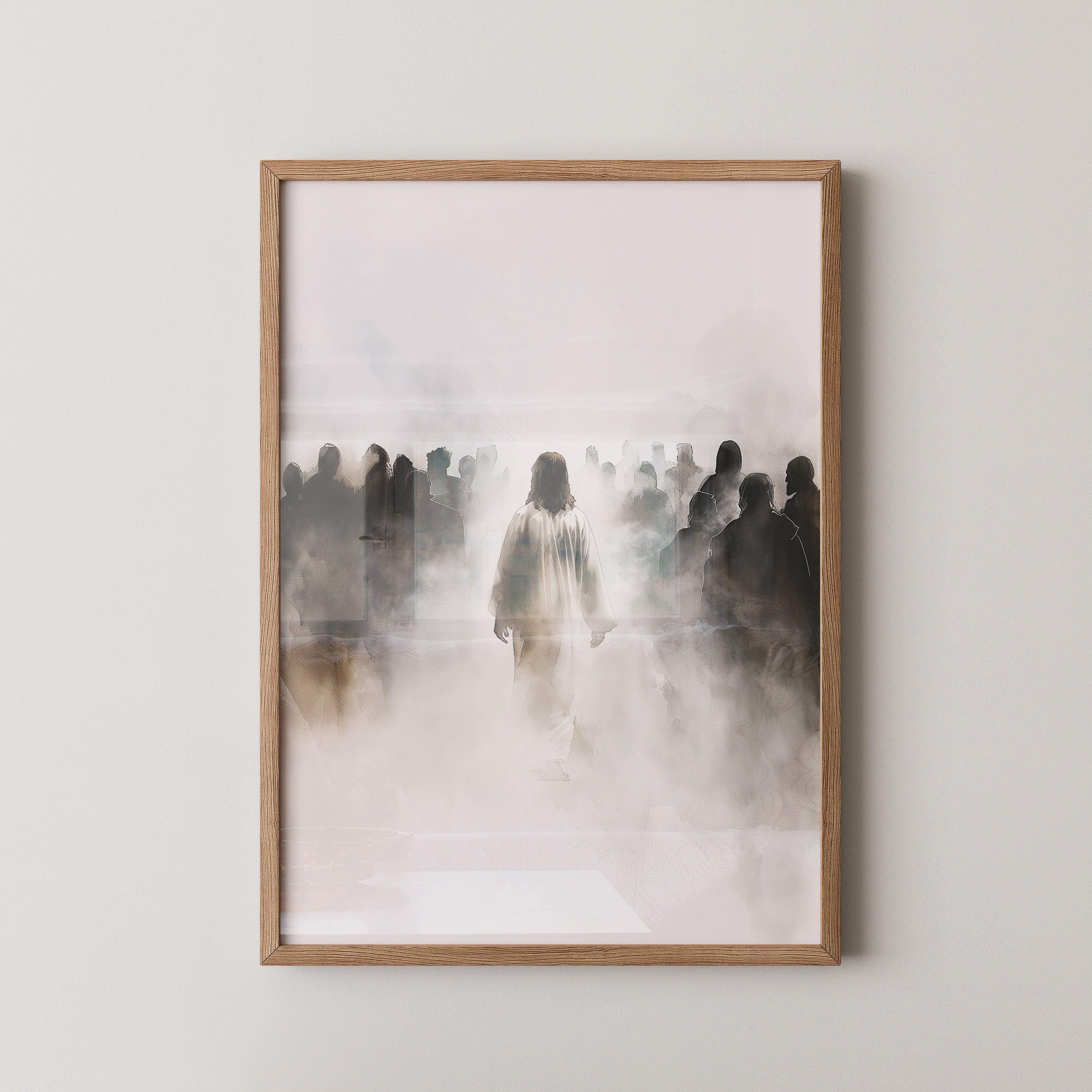 Menschengruppe Nebel Silhouette