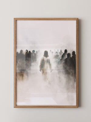 Menschengruppe Nebel Silhouette