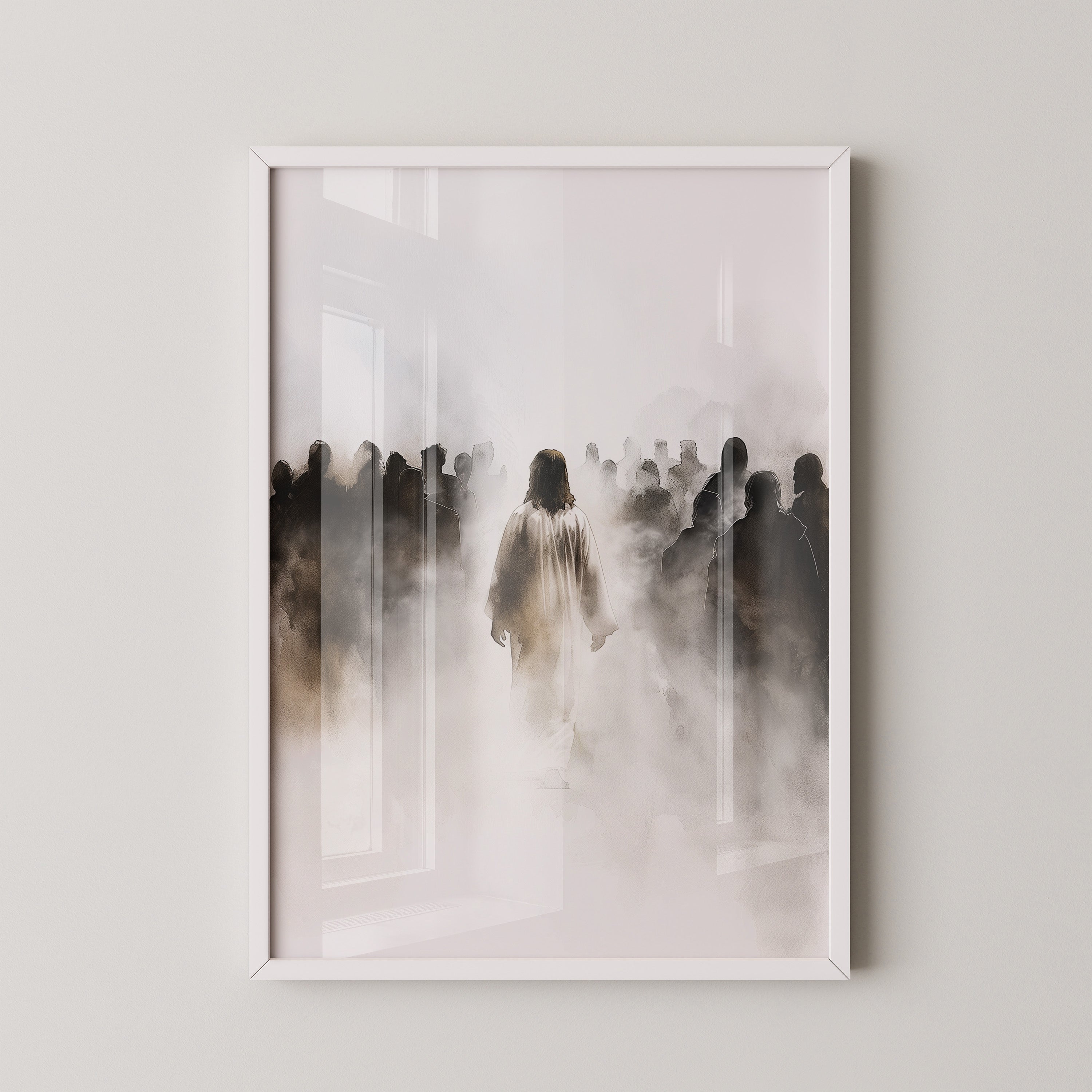 Menschengruppe Nebel Silhouette