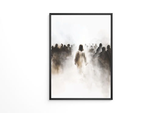 Menschengruppe Nebel Silhouette