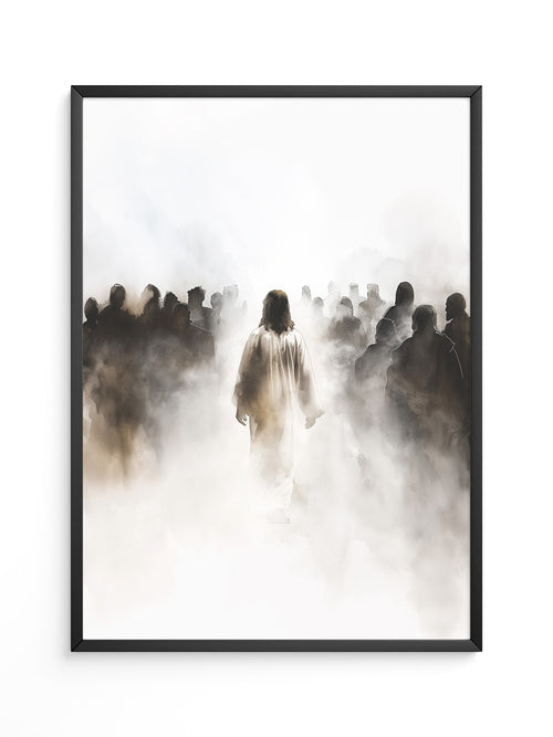 Menschengruppe Nebel Silhouette
