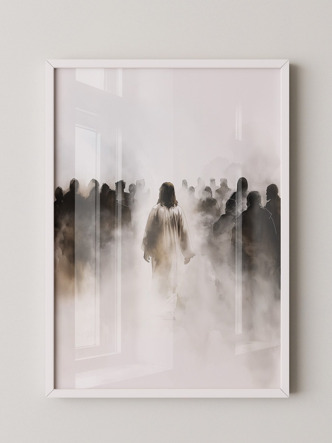 Menschengruppe Nebel Silhouette