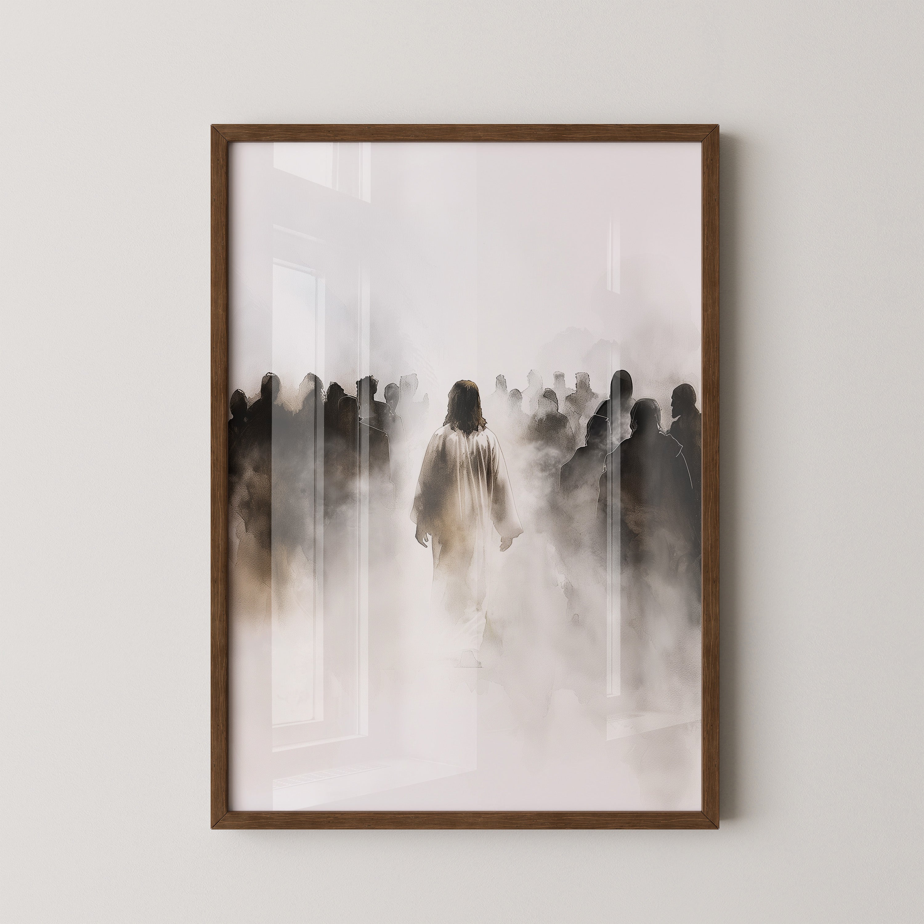 Menschengruppe Nebel Silhouette