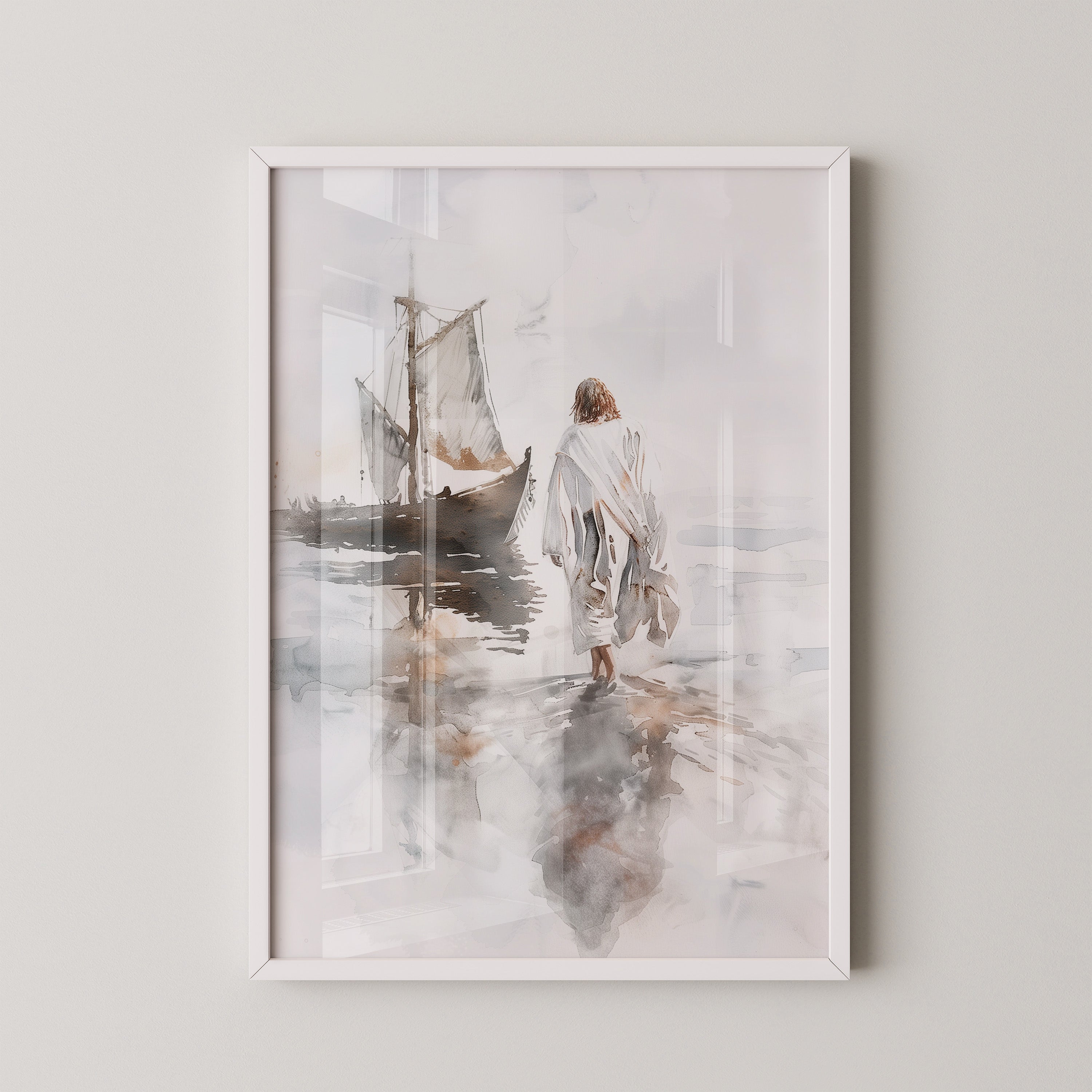 Mensch Schiff Aquarellstil