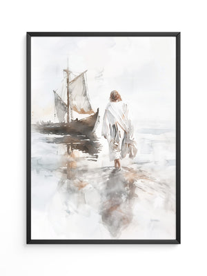 Mensch Schiff Aquarellstil