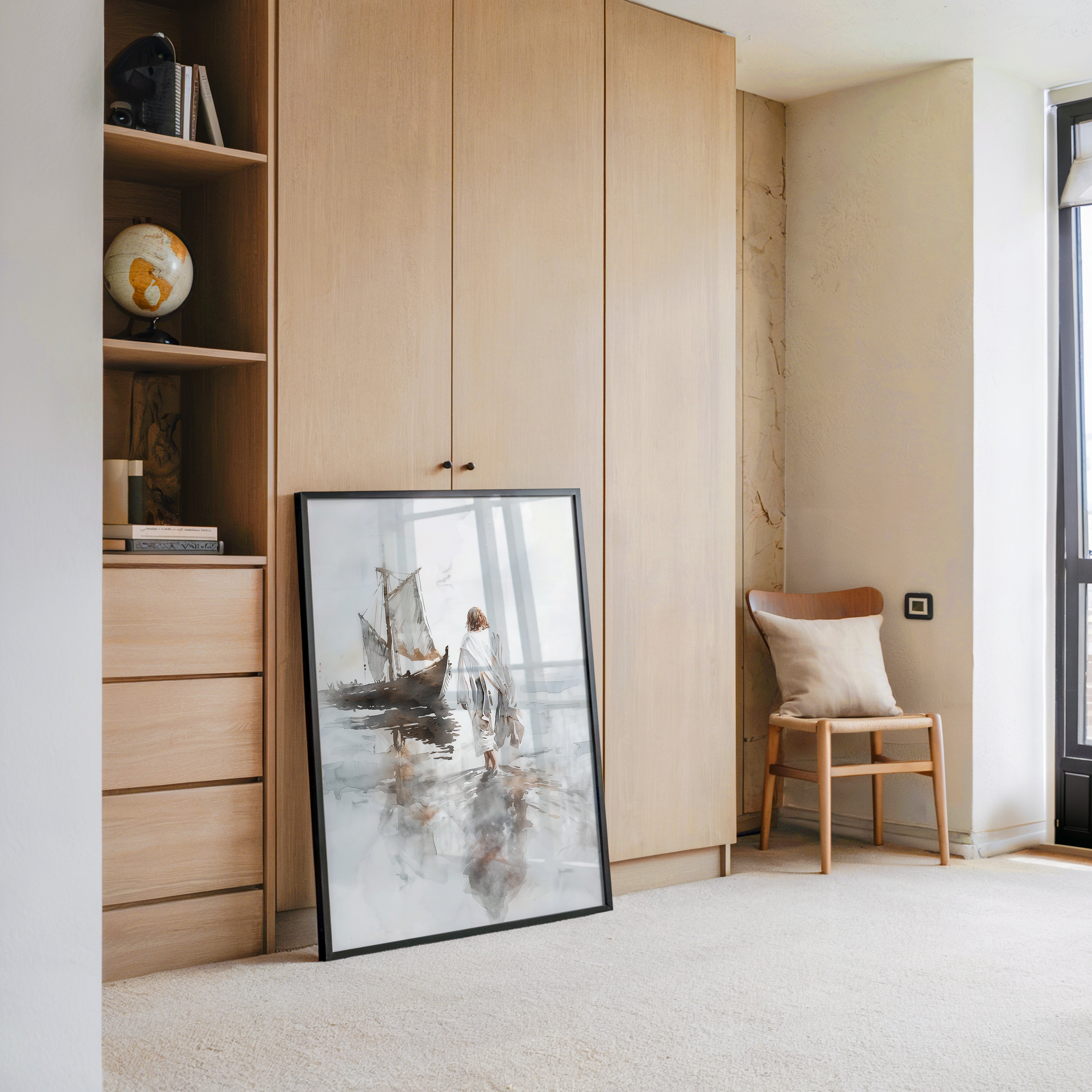 Mensch Schiff Aquarellstil