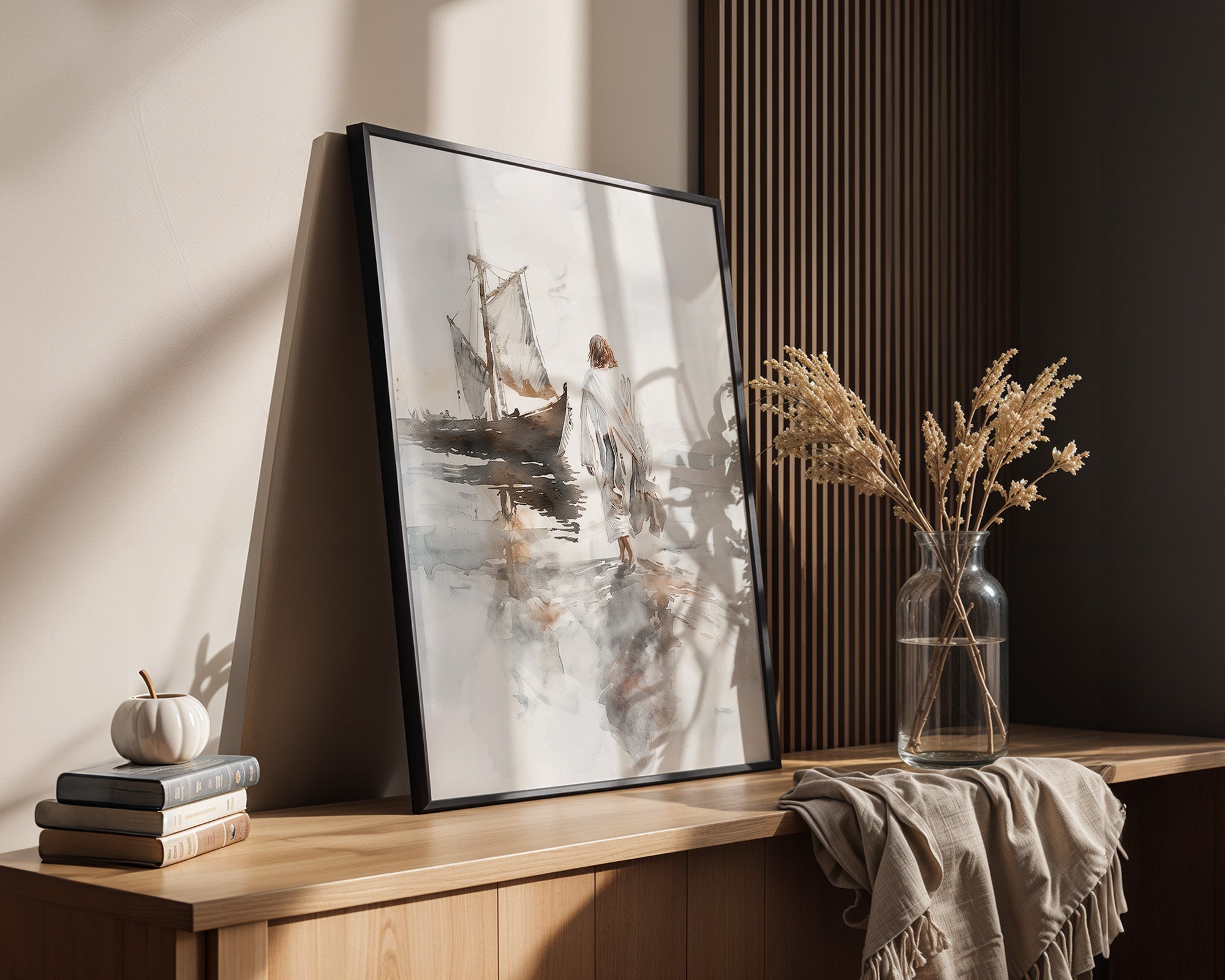 Mensch Schiff Aquarellstil