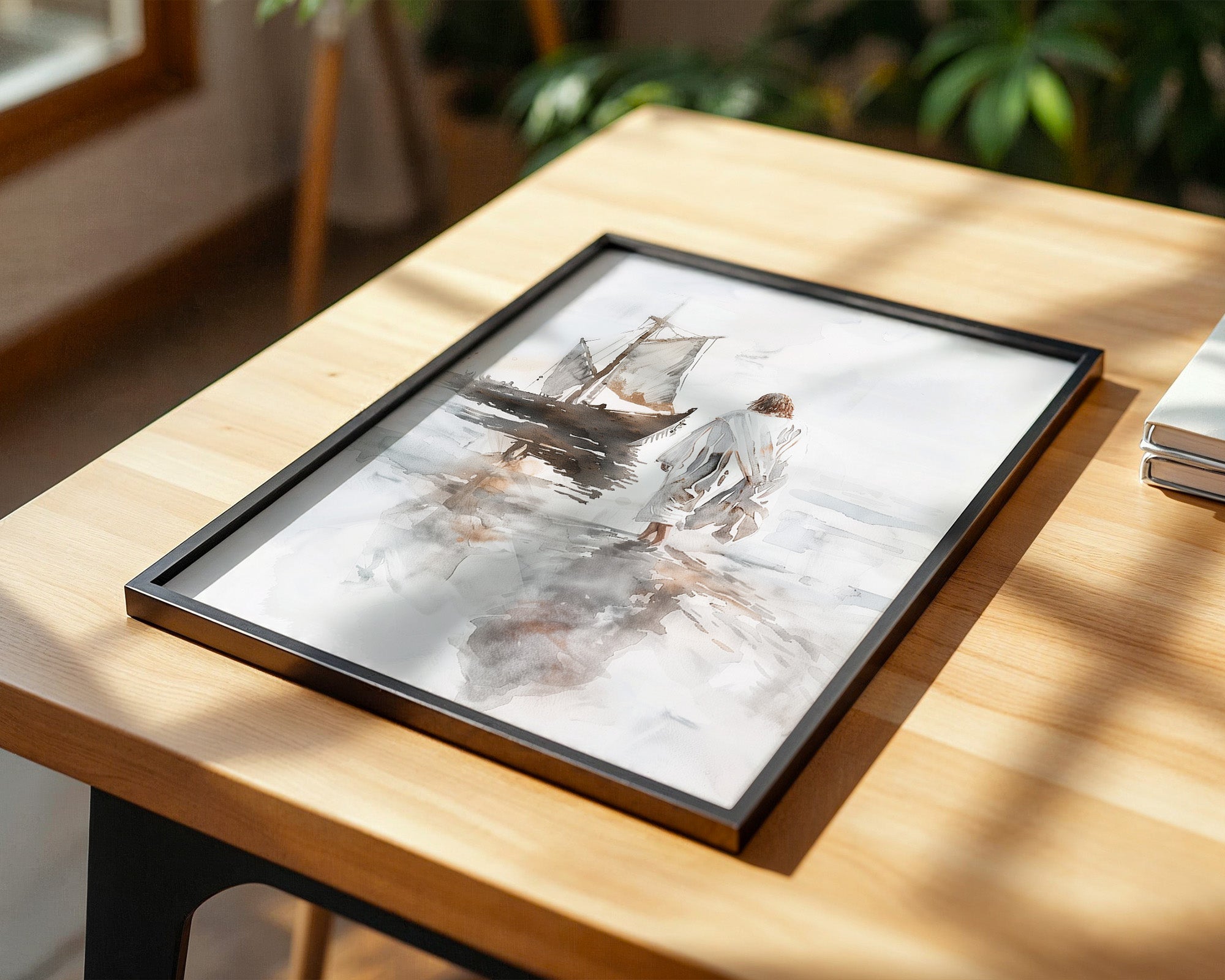 Mensch Schiff Aquarellstil