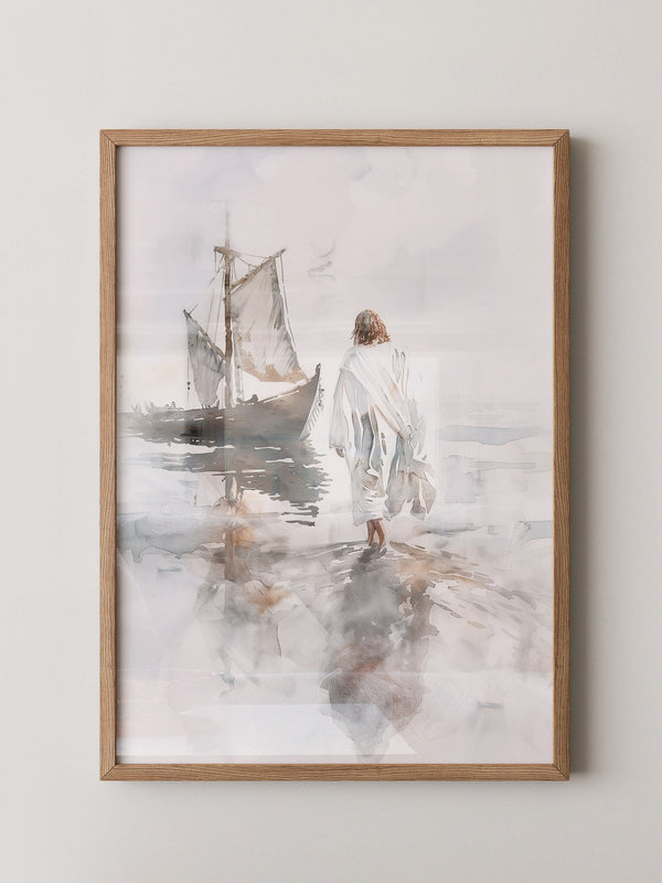 Mensch Schiff Aquarellstil