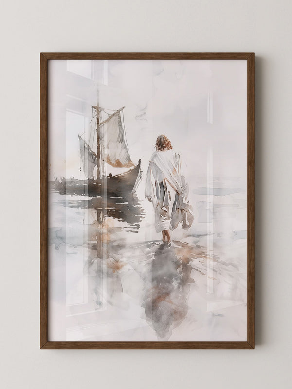 Mensch Schiff Aquarellstil