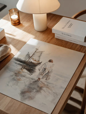Mensch Schiff Aquarellstil