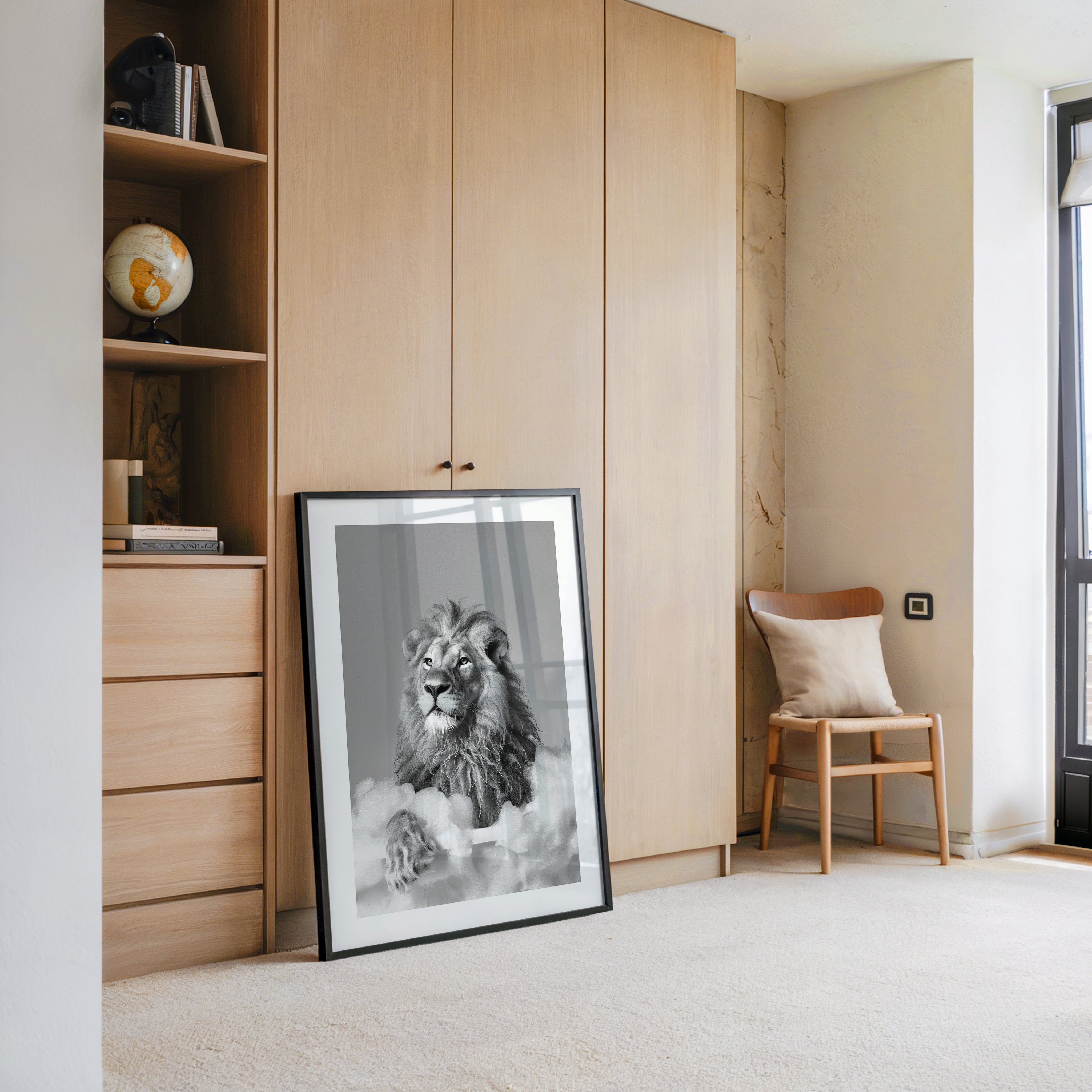 Löwe Badewanne Schwarzweiß