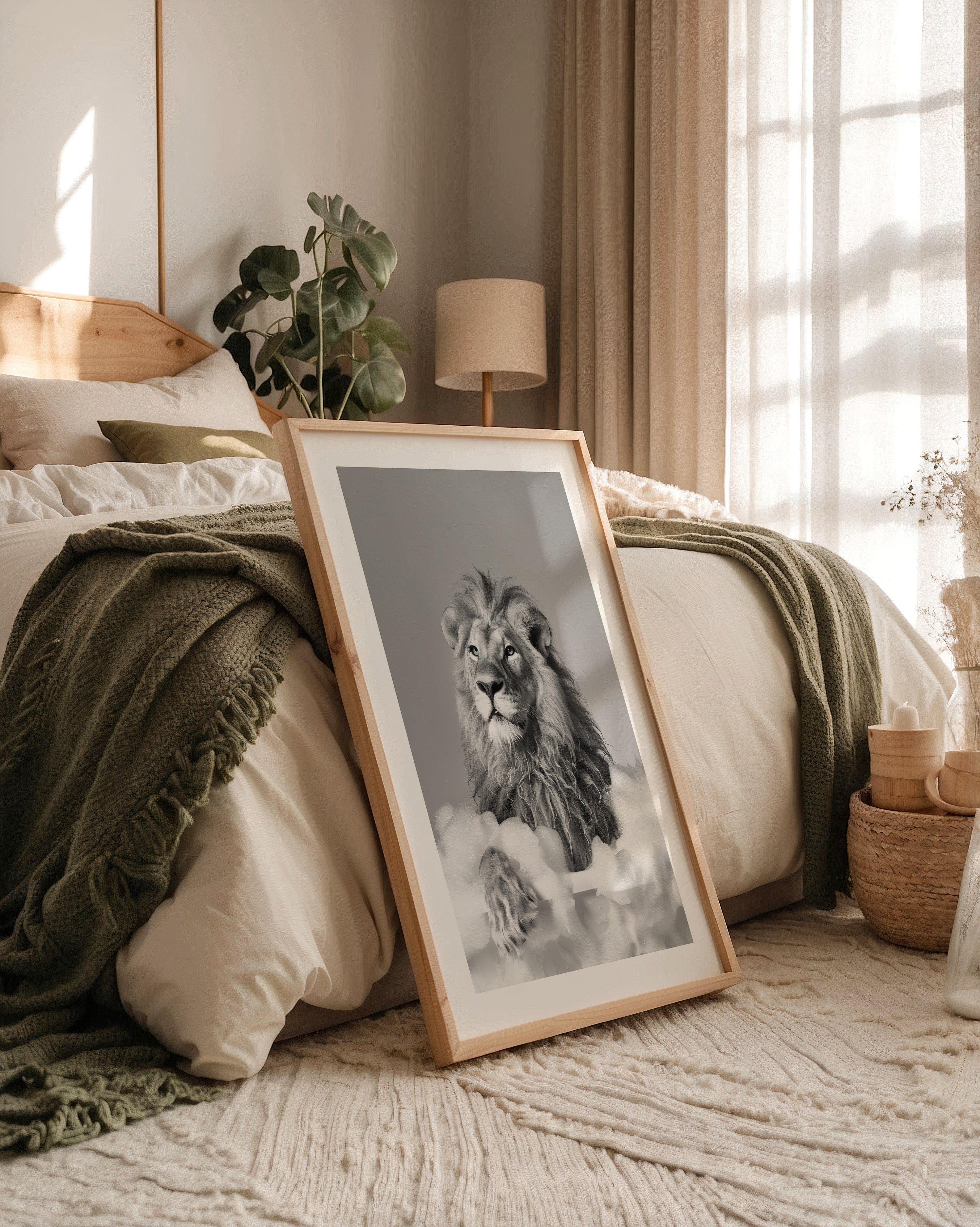 Löwe Badewanne Schwarzweiß