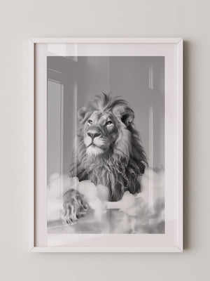 Löwe Badewanne Schwarzweiß