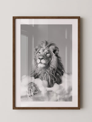 Löwe Badewanne Schwarzweiß