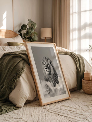 Löwe Badewanne Schwarzweiß