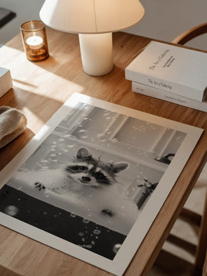 Kleiner Waschbär Badewanne Seifenblasen