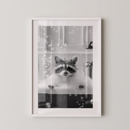 Kleiner Waschbär Badewanne Seifenblasen