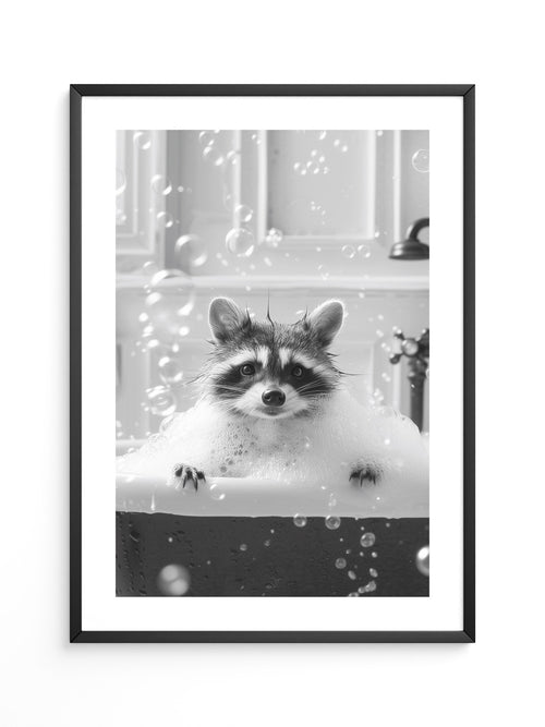 Kleiner Waschbär Badewanne Seifenblasen