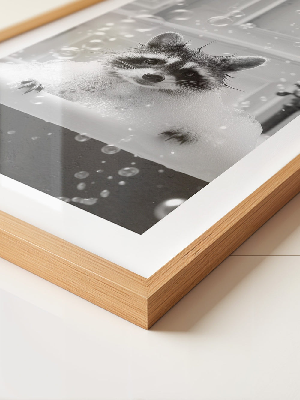 Kleiner Waschbär Badewanne Seifenblasen