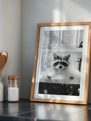 Kleiner Waschbär Badewanne Seifenblasen