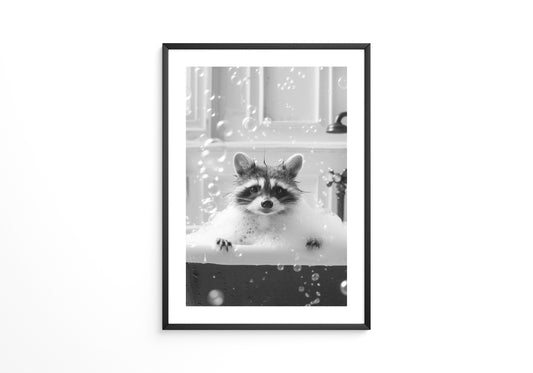 Kleiner Waschbär Badewanne Seifenblasen