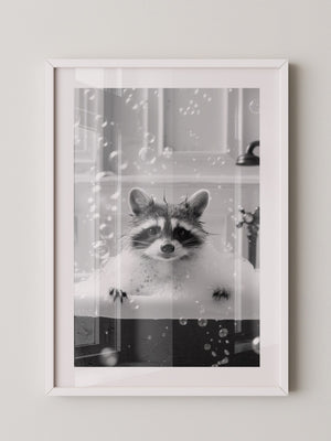 Kleiner Waschbär Badewanne Seifenblasen