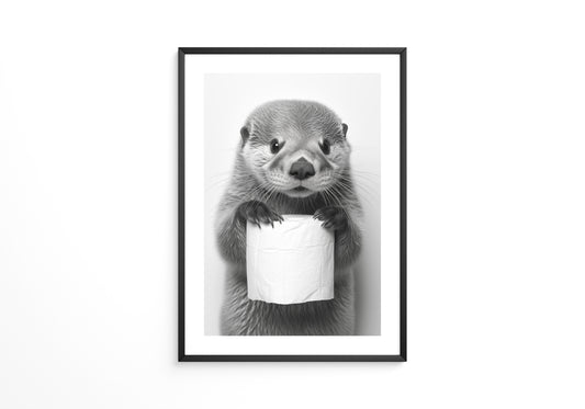 Otter mit Toilettenpapier witzig
