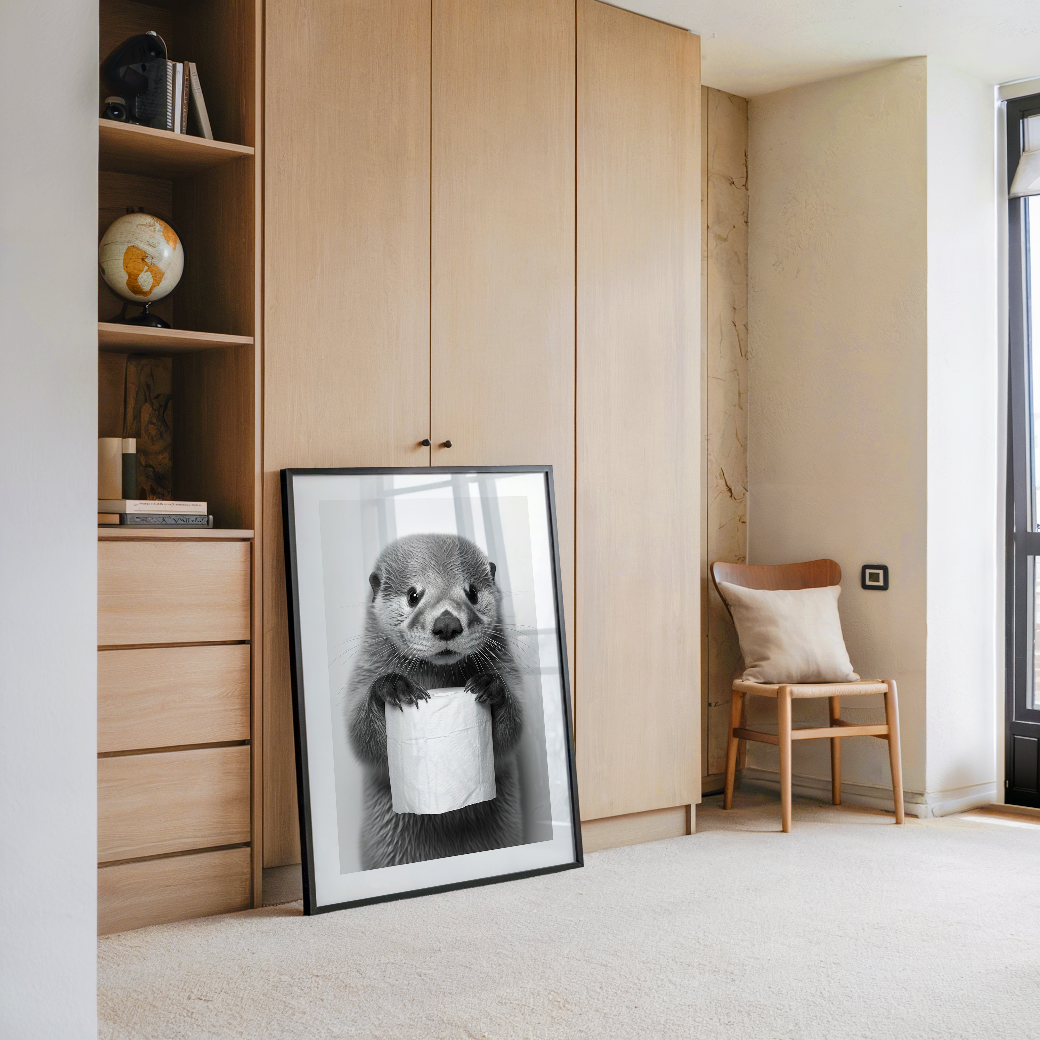 Otter mit Toilettenpapier witzig