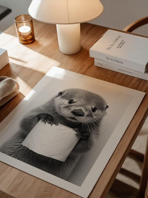 Otter mit Toilettenpapier witzig