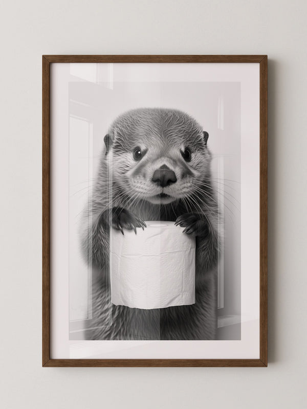 Otter mit Toilettenpapier witzig