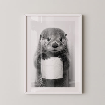 Otter mit Toilettenpapier witzig