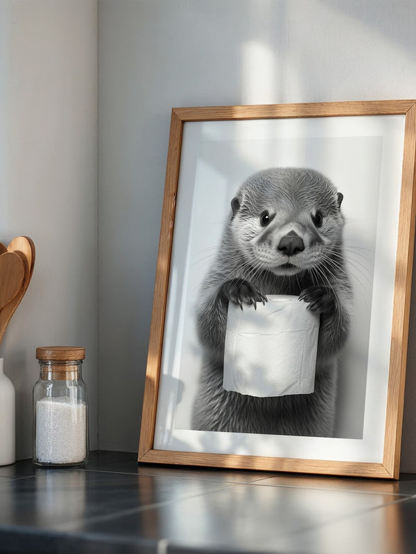 Otter mit Toilettenpapier witzig