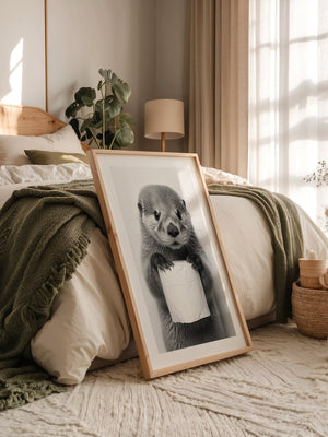 Otter mit Toilettenpapier witzig