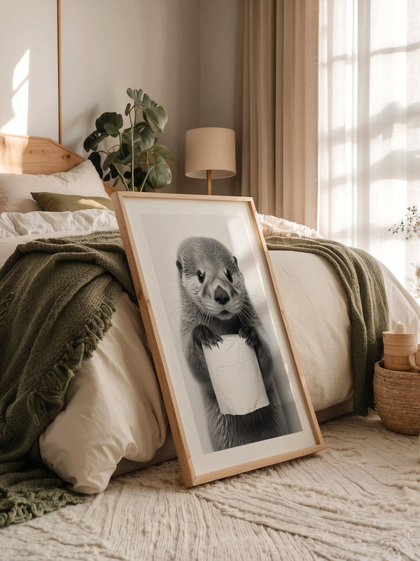 Otter mit Toilettenpapier witzig