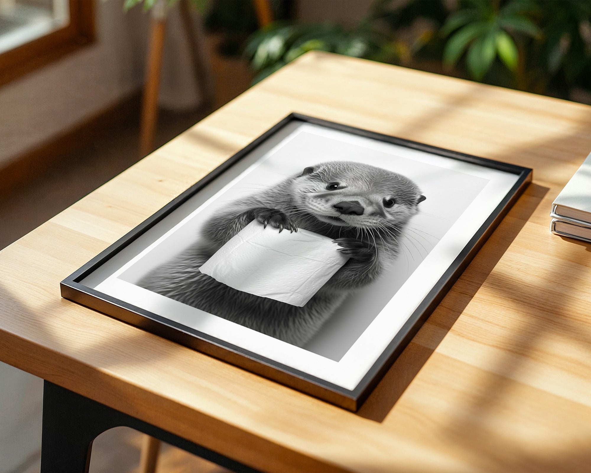 Otter mit Toilettenpapier witzig