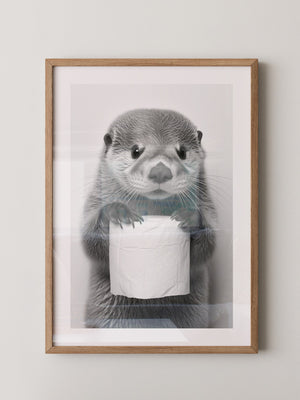 Otter mit Toilettenpapier witzig